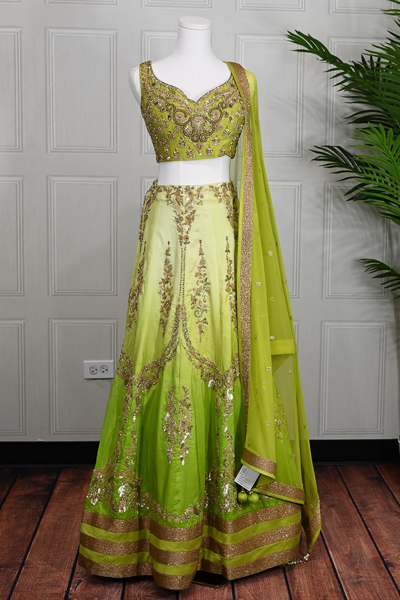 Ombre & Pista Green Lehenga Choli