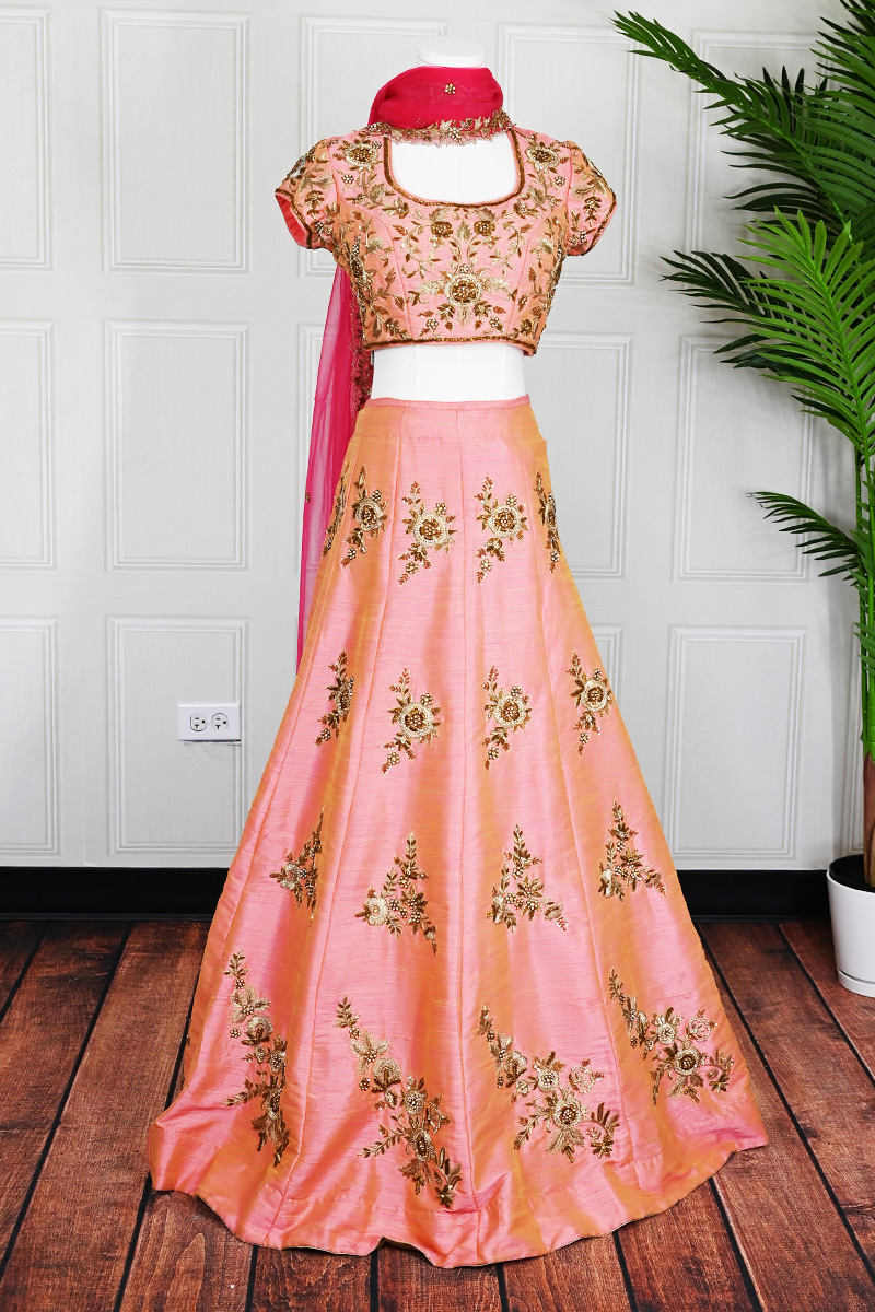 Peach & Pink Lehenga Choli