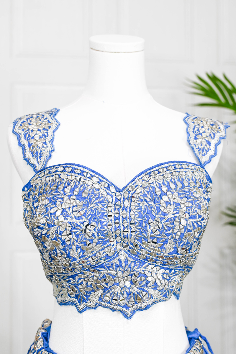 Powder Blue Lehenga Choli - Image 3