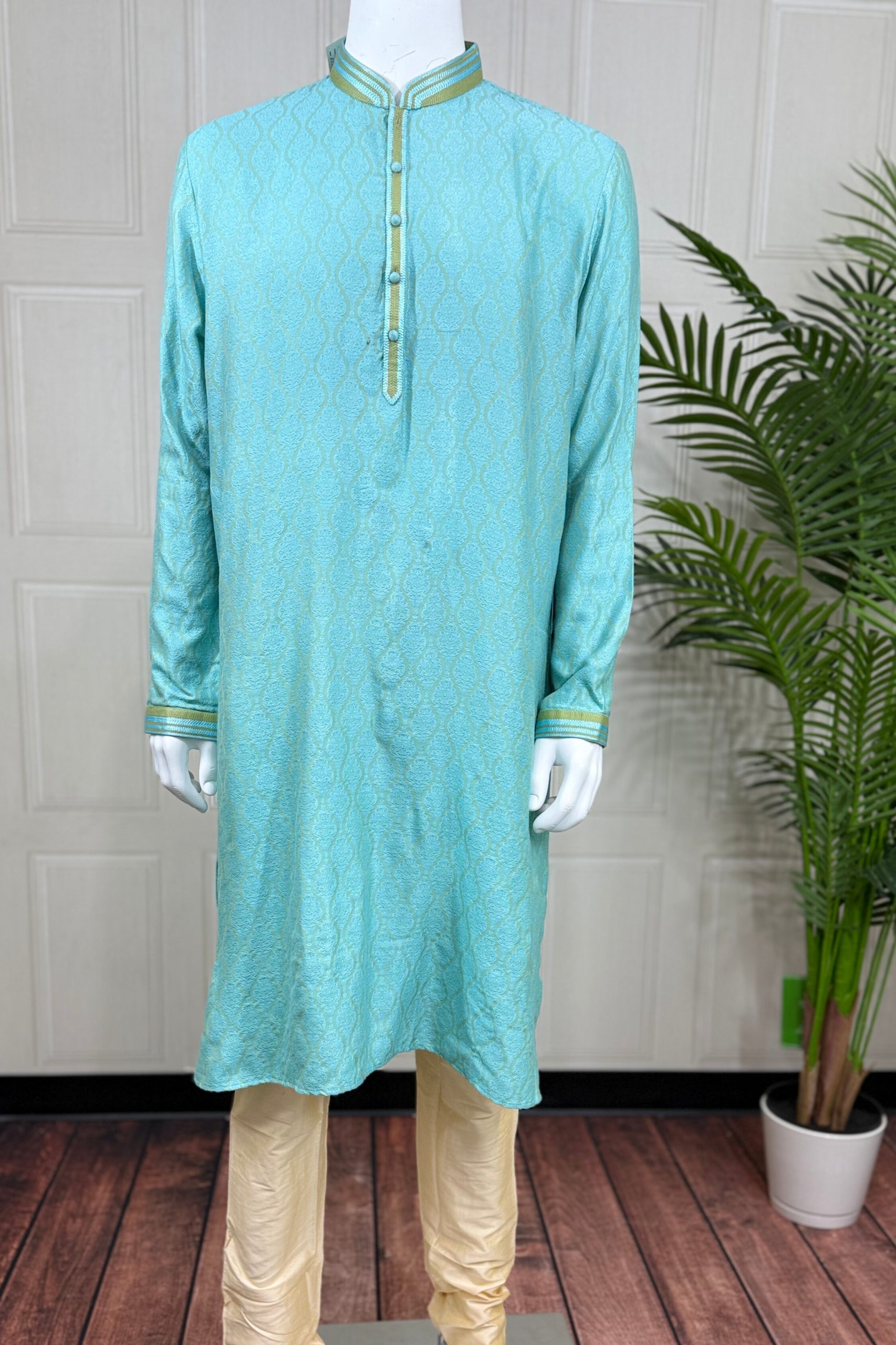 Blue Elegance Cotton-Silk Set