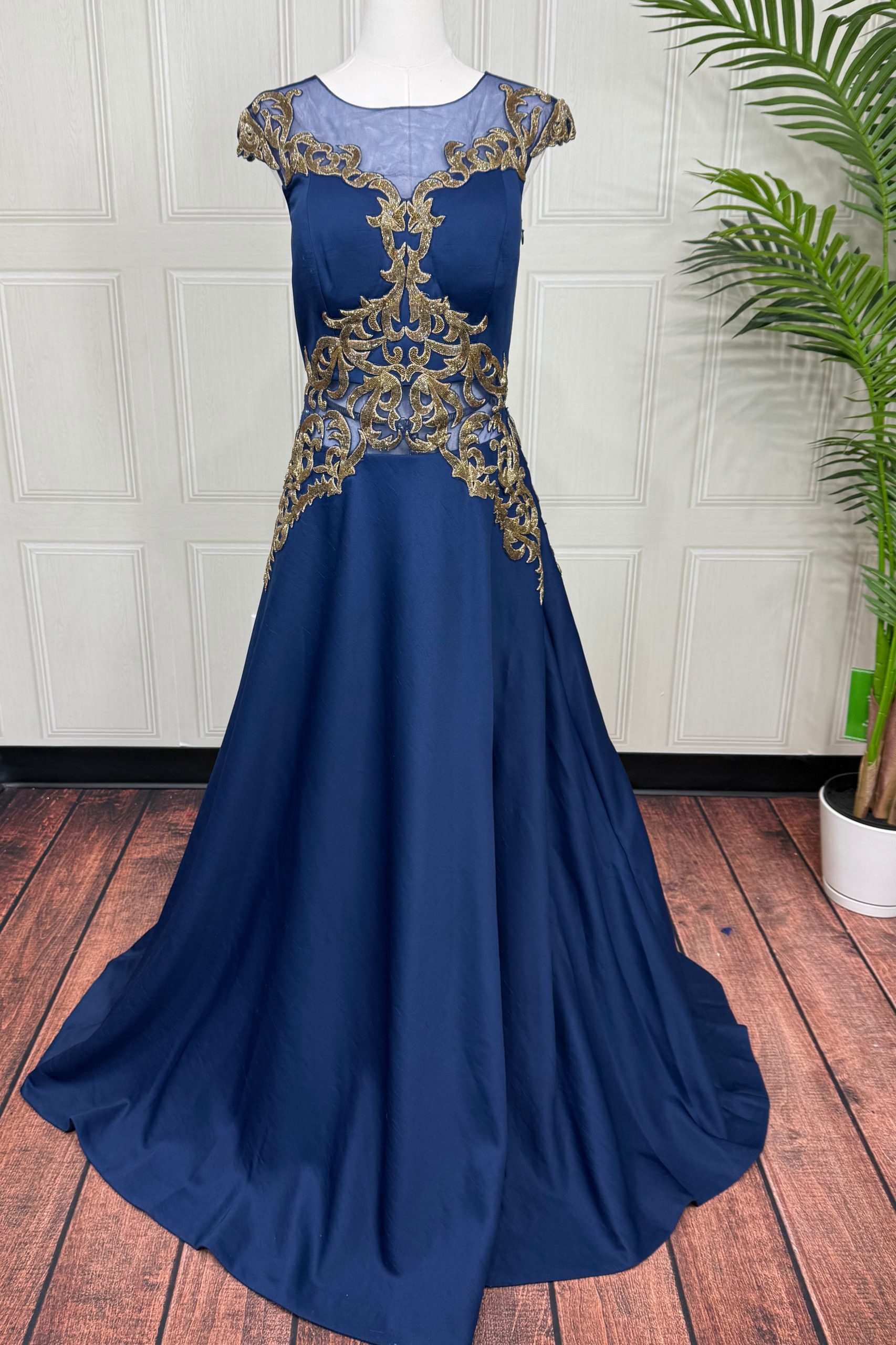 Midnight Cutdana Glam Gown