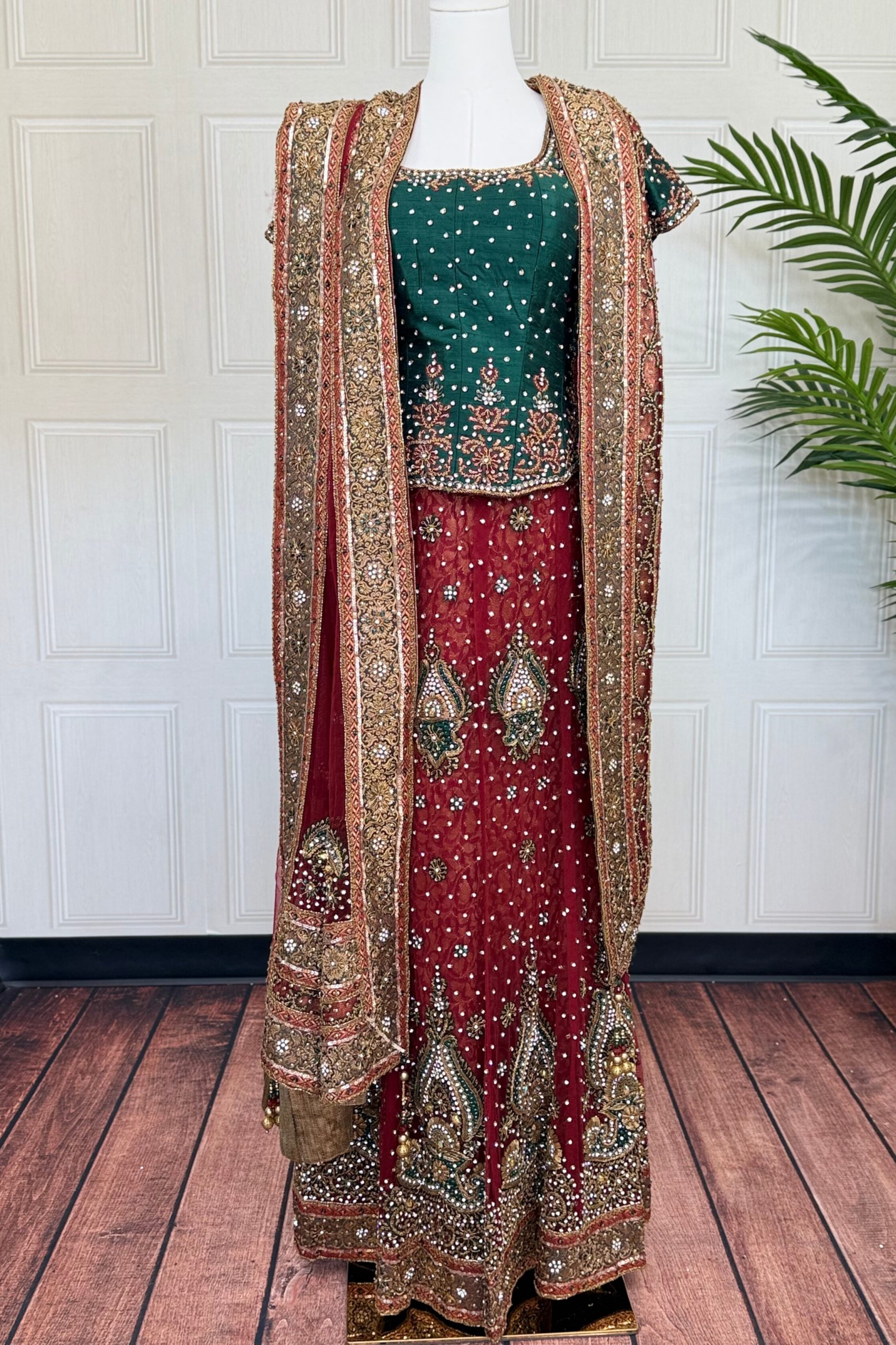 Emerald Corset Sparkle Lehenga