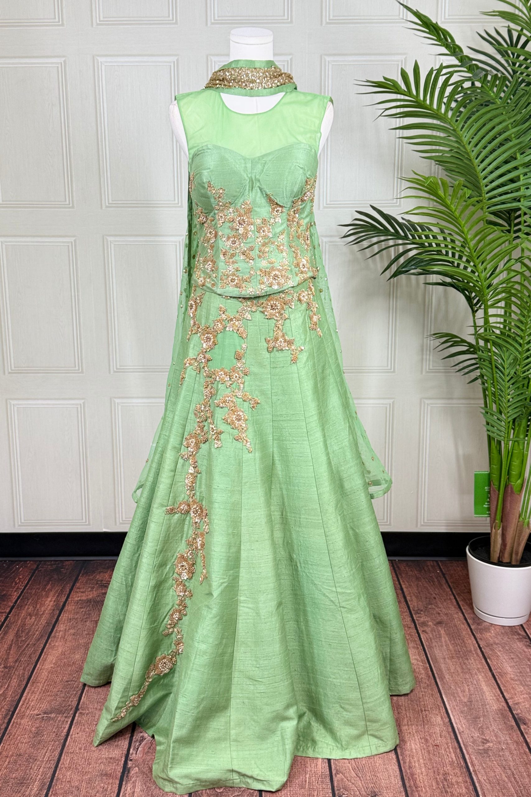 Sage Royale Pearl Lehenga