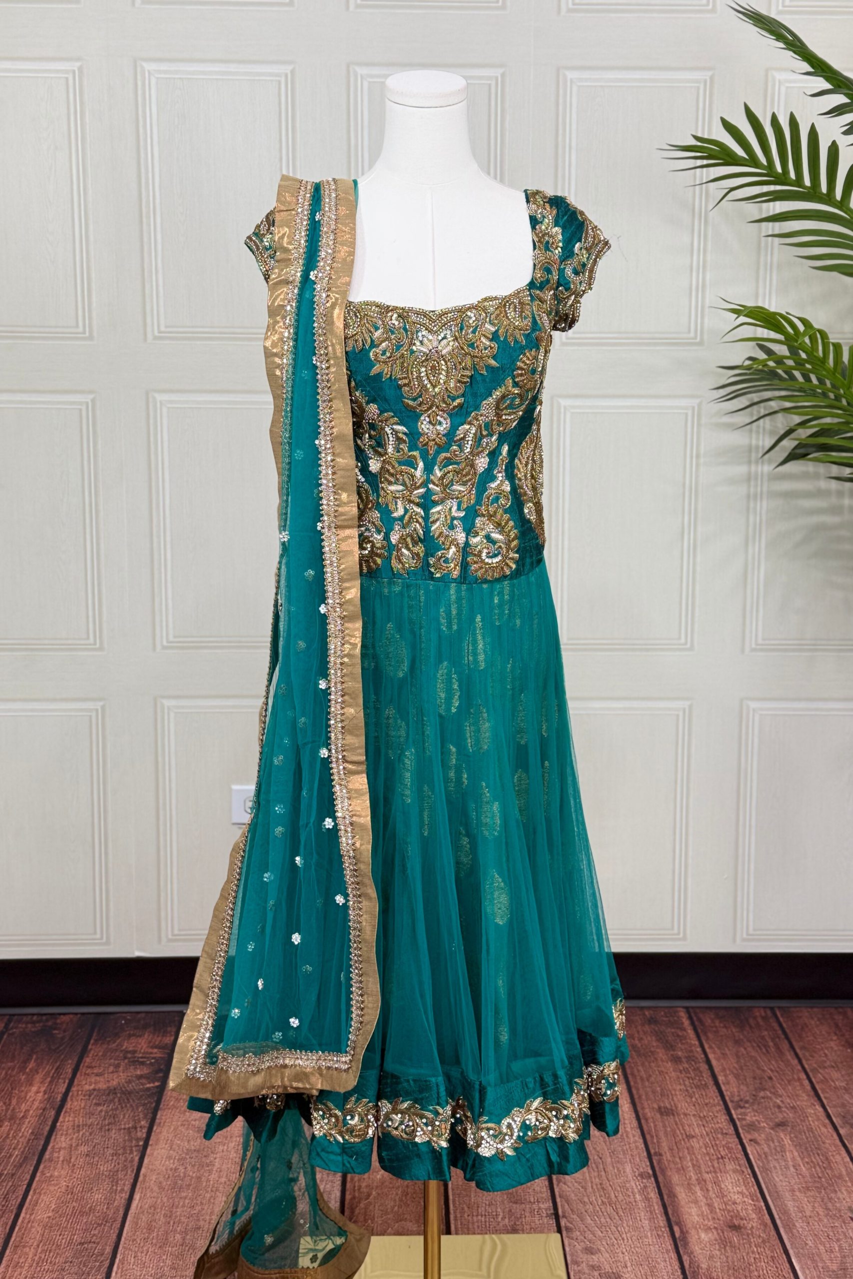 Teal Zardozi Glam Set